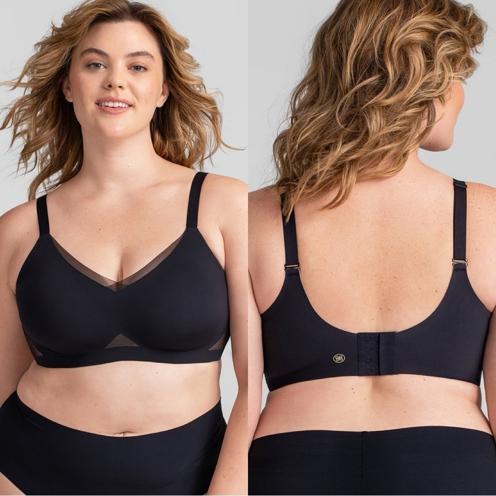 NWT Honeylove CrossOver Bra V-Neck Underwire-Free in Runway Black Size 1X